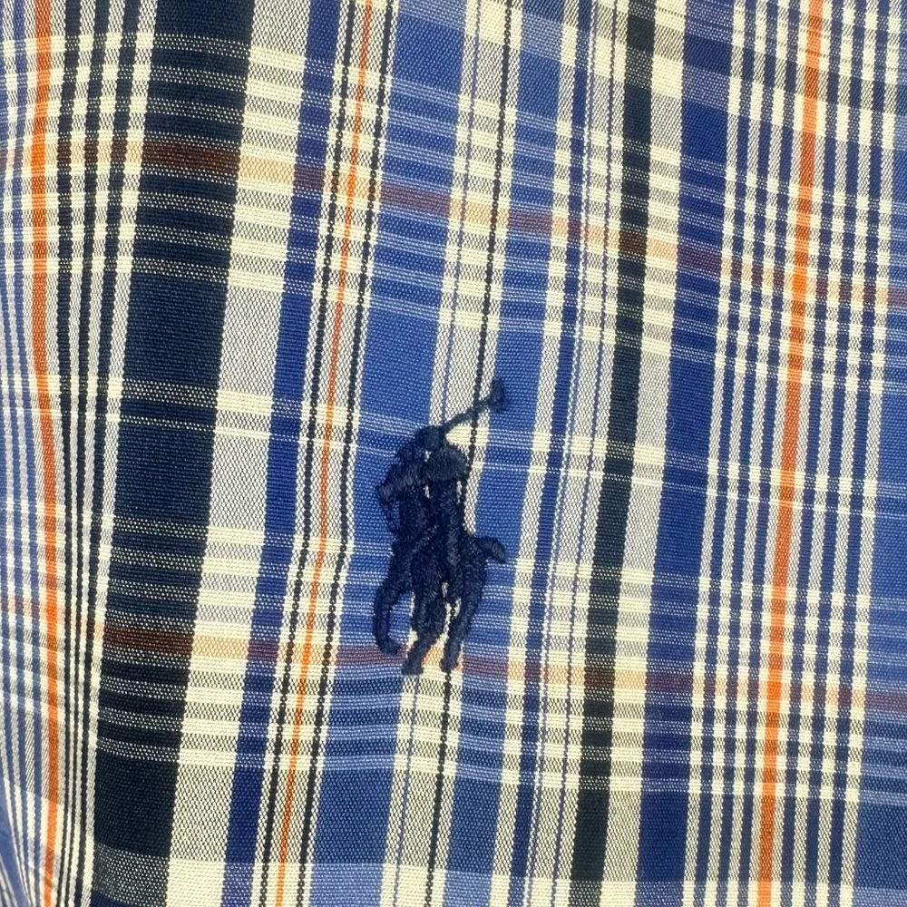 Ralph Lauren Shirt Men's XXL Button Up Long Sleeve Custom Fit Blue‎ Polo Pony